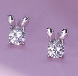 925 Silver for girls/ladies Rabbit Earrings Zircon