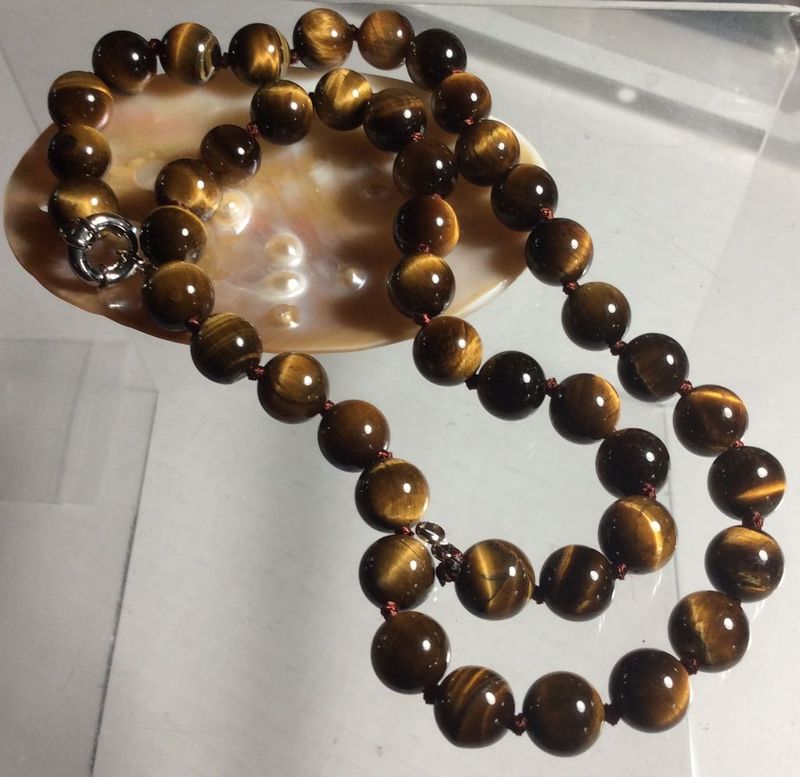 Natural Men 8mm Yellow Tiger Eye 24"