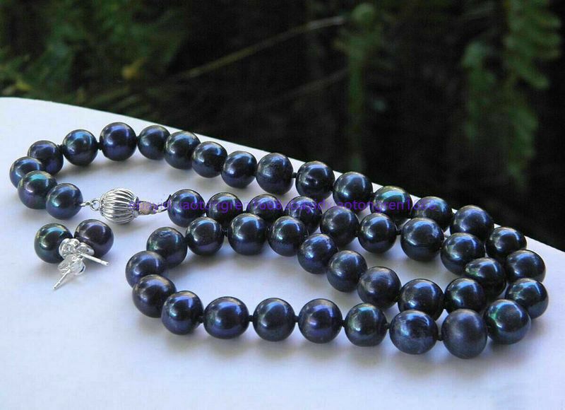 Black Freshwater Cultured 18" Pearl 7-8mm Necklace Set