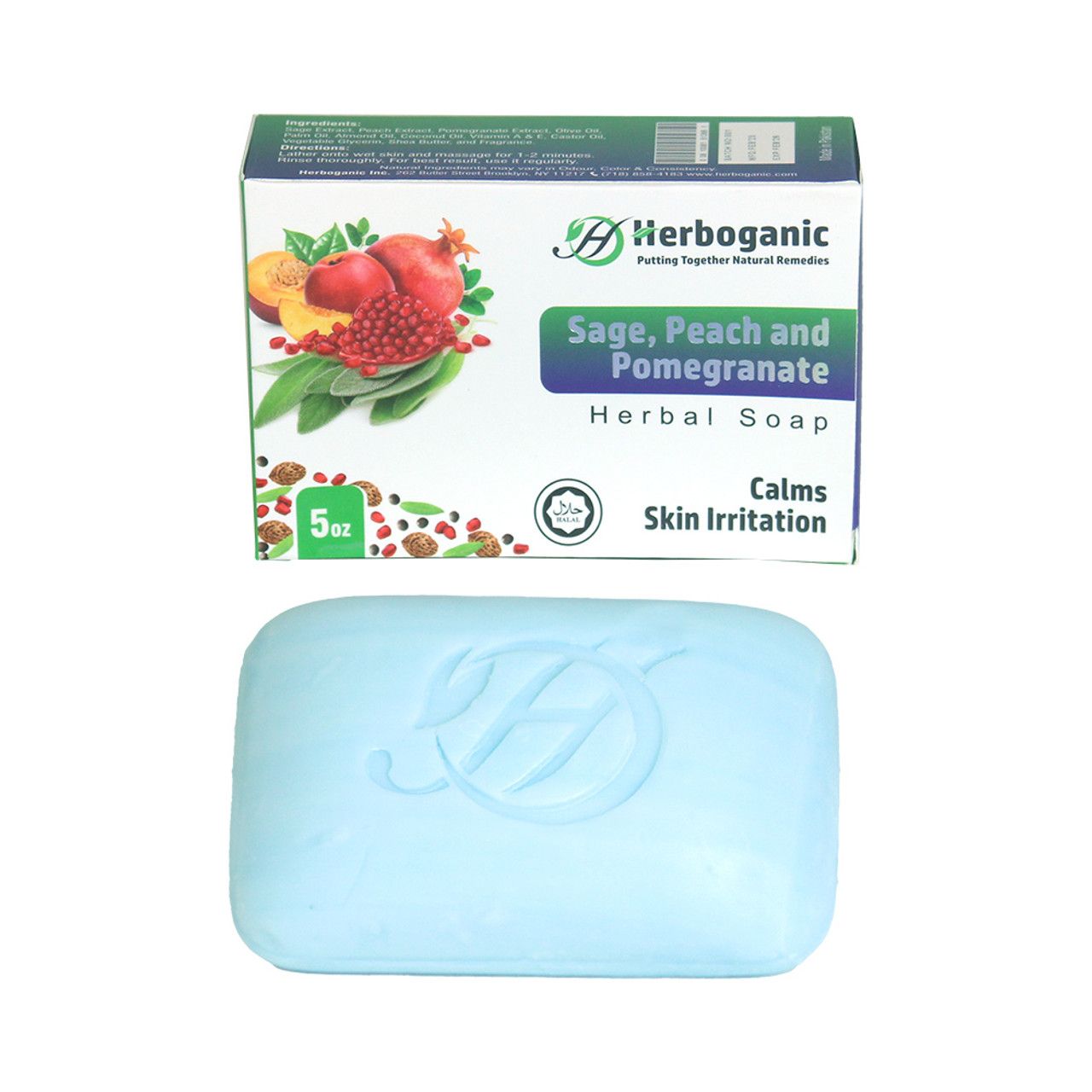 Sage, Peach and Pomegranate Herbal Soap, 5 oz