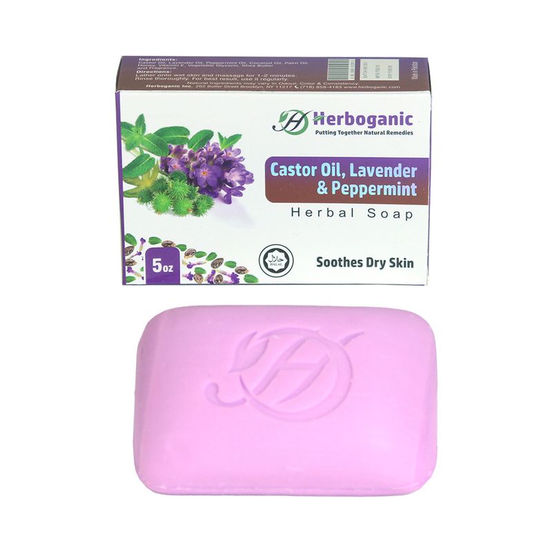 Castor Oil, Lavender & Peppermint Herbal Soap, 5 oz