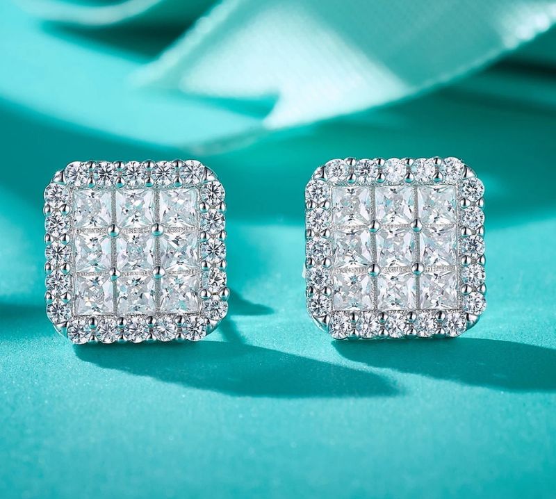 Men Princess Cut Moissanite Ice Hip Hop