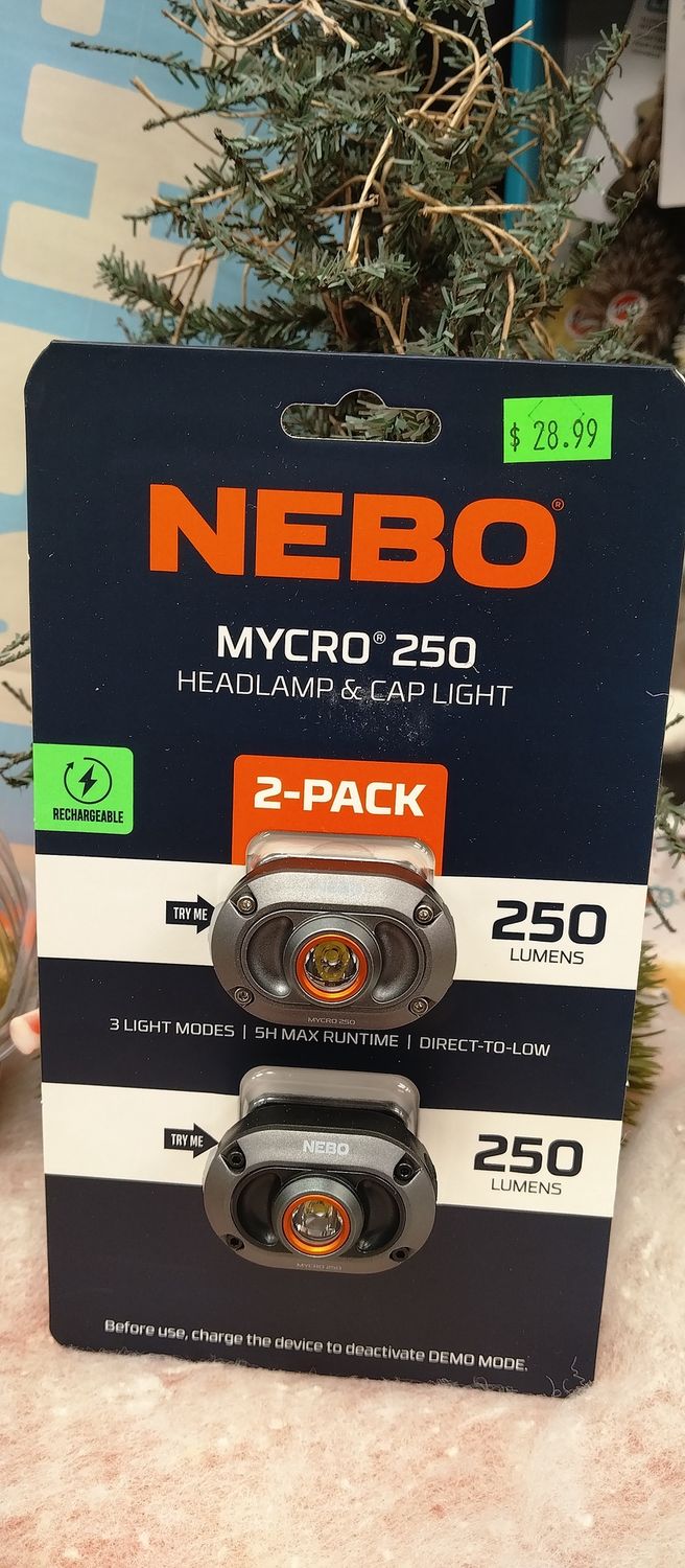NEBO Mycro 250LM Headlamp twin pack