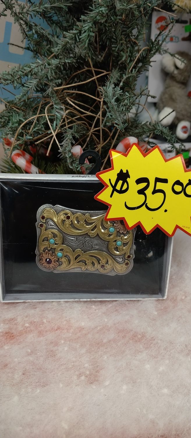 Rectangle  Stone Accent Belt Buckle Woman&#39;s