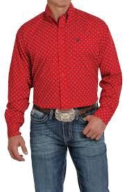 Cinch Men&#39;s Red Print Shirt XL