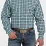 Cinch Men's Long Sleeve Shirt XL Blue Plaid