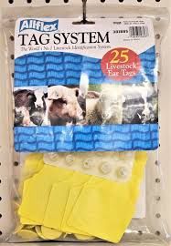 Allflex Tag System  Lg Fem- Sm Male Yellow BLANK