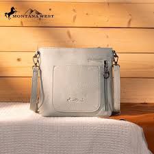 Montana West Embroidered Collection Concealed Carry Crossbody Tan