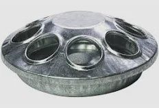 6" Poultry Feeder Round 8 Hole Galvanized