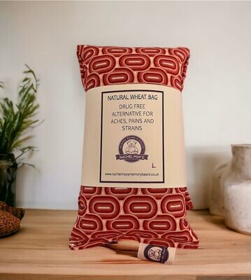 Retro Red Wheat Bag - Regular Size with Lavender