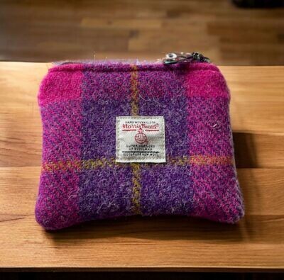 Harris Tweed Coin Purse - Pink Check