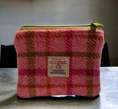 Harris Tweed Coin Purse - Pink/Lime Check