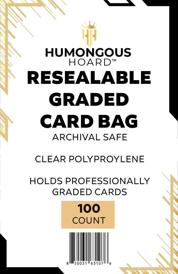 Resealable Graded Card Bags Bulk Case (5000) 50 Packs of 100