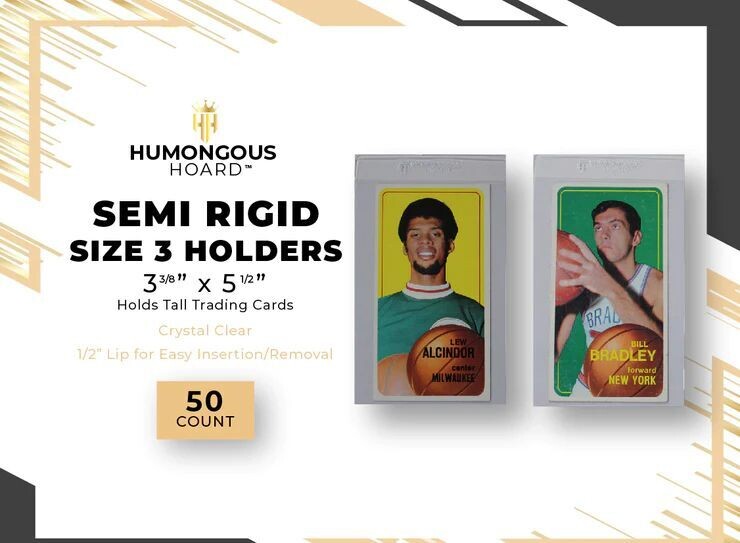 Semi Rigid Card Holders Size 3 Bulk Case (1000) 20 Packs of 50