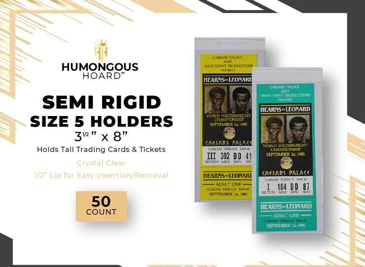 Semi Rigid Card Holders Size 5 Bulk Case (1000) 20 Packs of 50