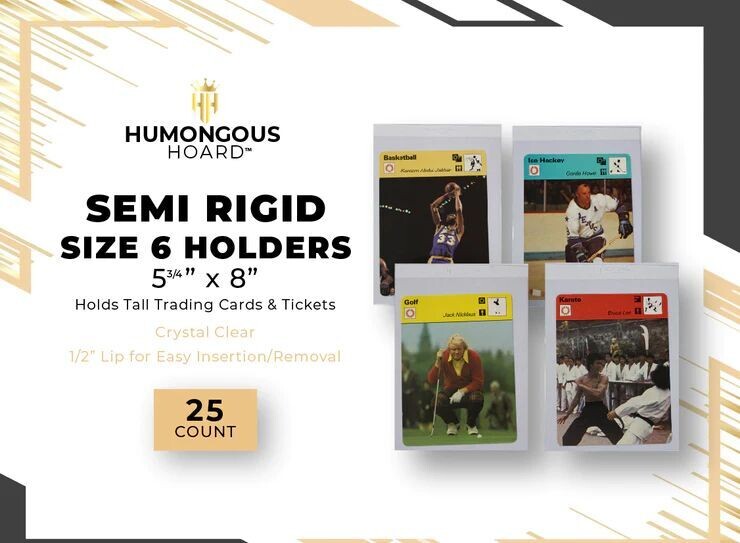 Semi Rigid Card Holders Size 6 Bulk Case (500) 20 Packs of 25