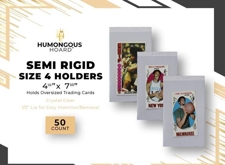 Semi Rigid Card Holders Size 4 Bulk Case (1000) 20 Packs of 50