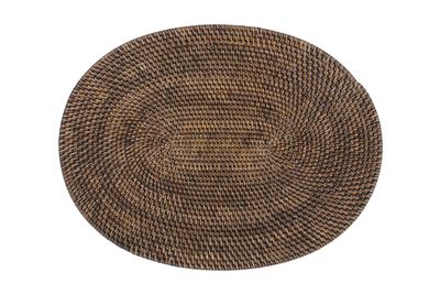 Tovaglietta Rattan Ovale 30x40 cm Marrone Scuro - Tirolix