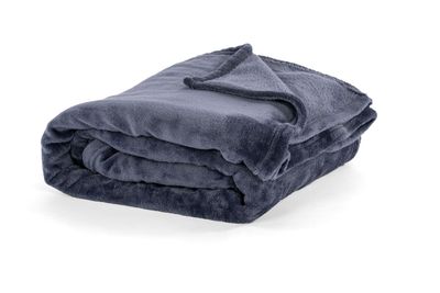 Plaid Morbido in Pile  180X220 cm Grigio Blu - Tirolix