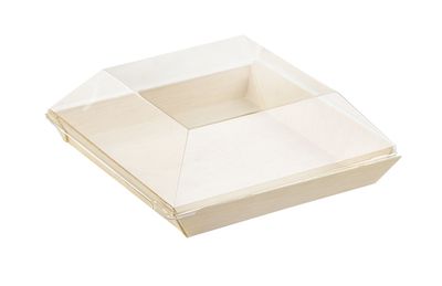 Firstpack - Vassoio di Legno Quadrato 13x13x2 cm