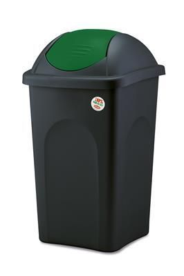 Pattumiera Raccolta Differenziata 60 lt Nero/Verde Basculina - Stefanplast