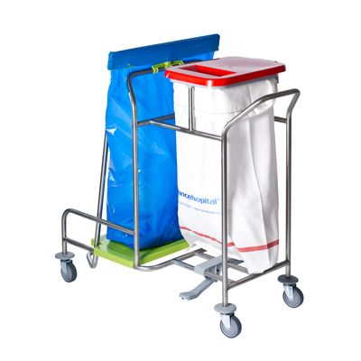 Carrello Portasacchi combinato per biancheria e rifiuti