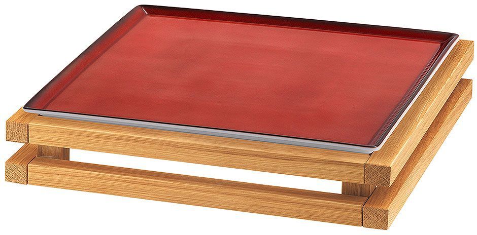 Frilich - Piatto Fresco in Porcellana Rossa 33x33 con Base Raiser Oak