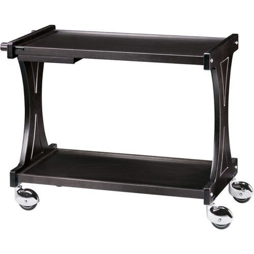 Forcar - Carrello di servizio in legno 2 piani 106 x 55 cm Nero