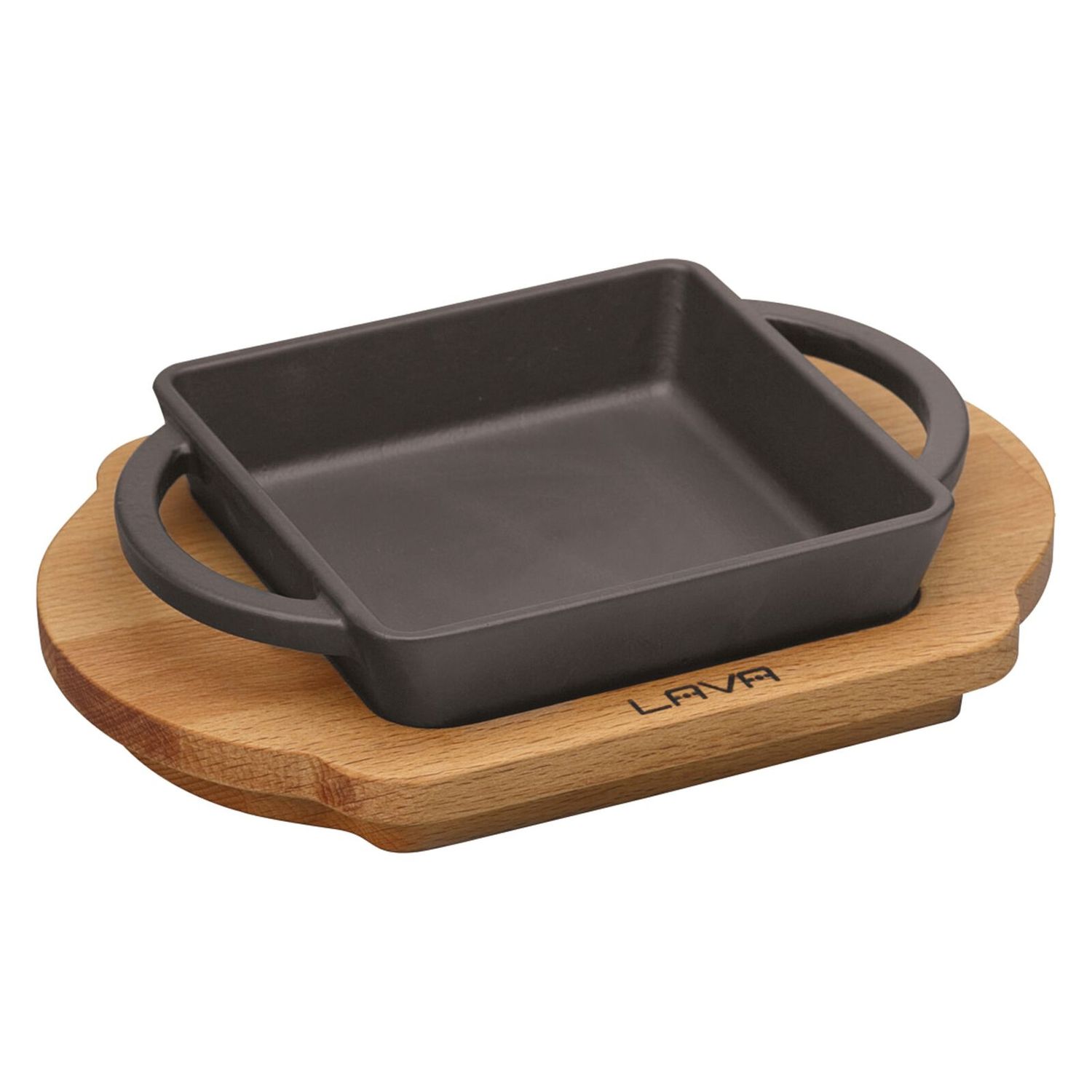 Paderno - Tegame con tagliere a servire legno 12 x 15 cm Ghisa Smaltata