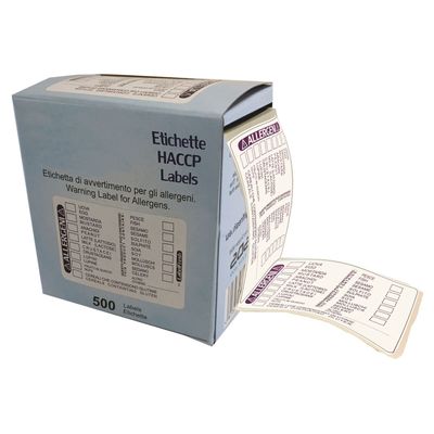 Paderno - Etichette 14 allergeni 7,5 x 4 cm