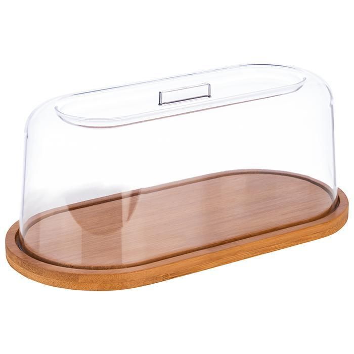 APS - Vassoio in legno con cupola 14 x 28 cm