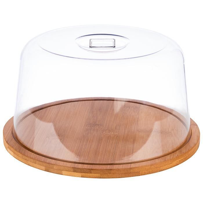 APS - Vassoio in legno con cupola 25 x 25 cm