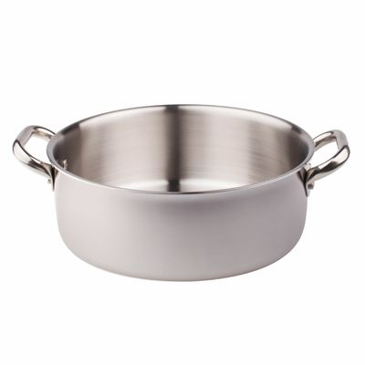 Agnelli - Casseruola Bassa 2 Manici 36 cm Acciaio Inox Induzione - 3 mm