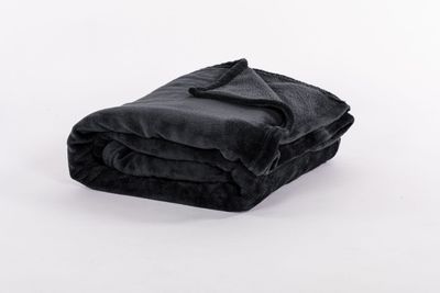 Plaid Morbido in Pile 240x220 cm Nero - Tirolix