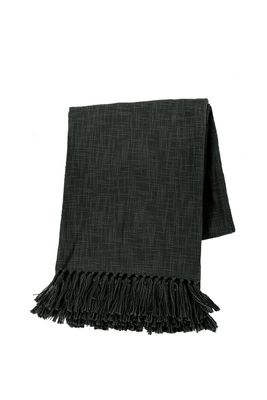 Plaid in Cotone Slub 130x160 cm Nero - Tirolix