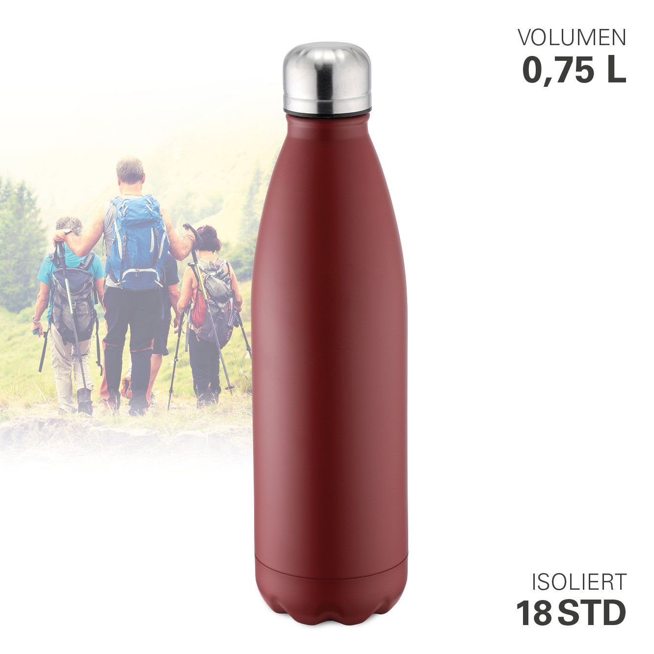 Thermos 0,75 l rosso - Weis