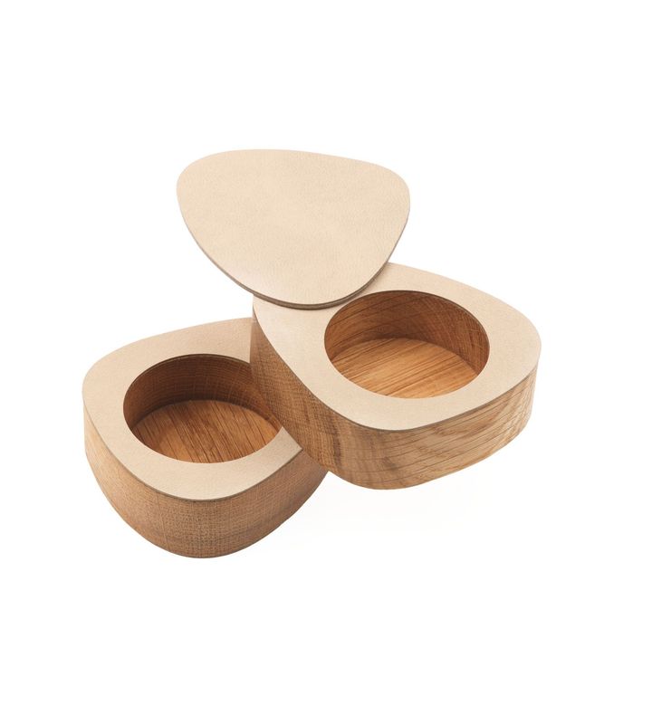 Lind DNA - Porta sale e pepe Oak nature/Nupo sand 8 x 10 x 6 cm