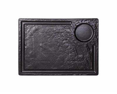 Tognana - Piatto bistecca rettangolare 32,8 x 23,5 cm Vulcania Black