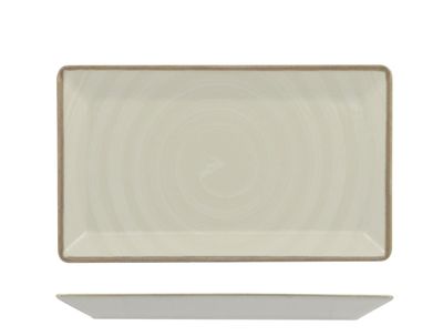 Saturnia - Piatto rettangolare 26 x 15 cm Vortex Bianco