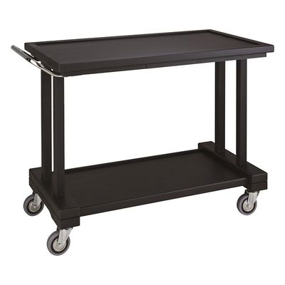 Forcar - Carrello di servizio in legno 2 piani 115 x 55 cm Nero