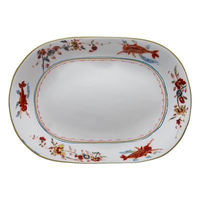 Geminiano Cozzi - Piatto ovale 45 cm Chinesi Fiori Finiti