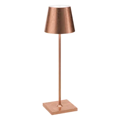 Lampada da tavolo 38 x 11 cm Poldina Foglia Rame - Zafferano