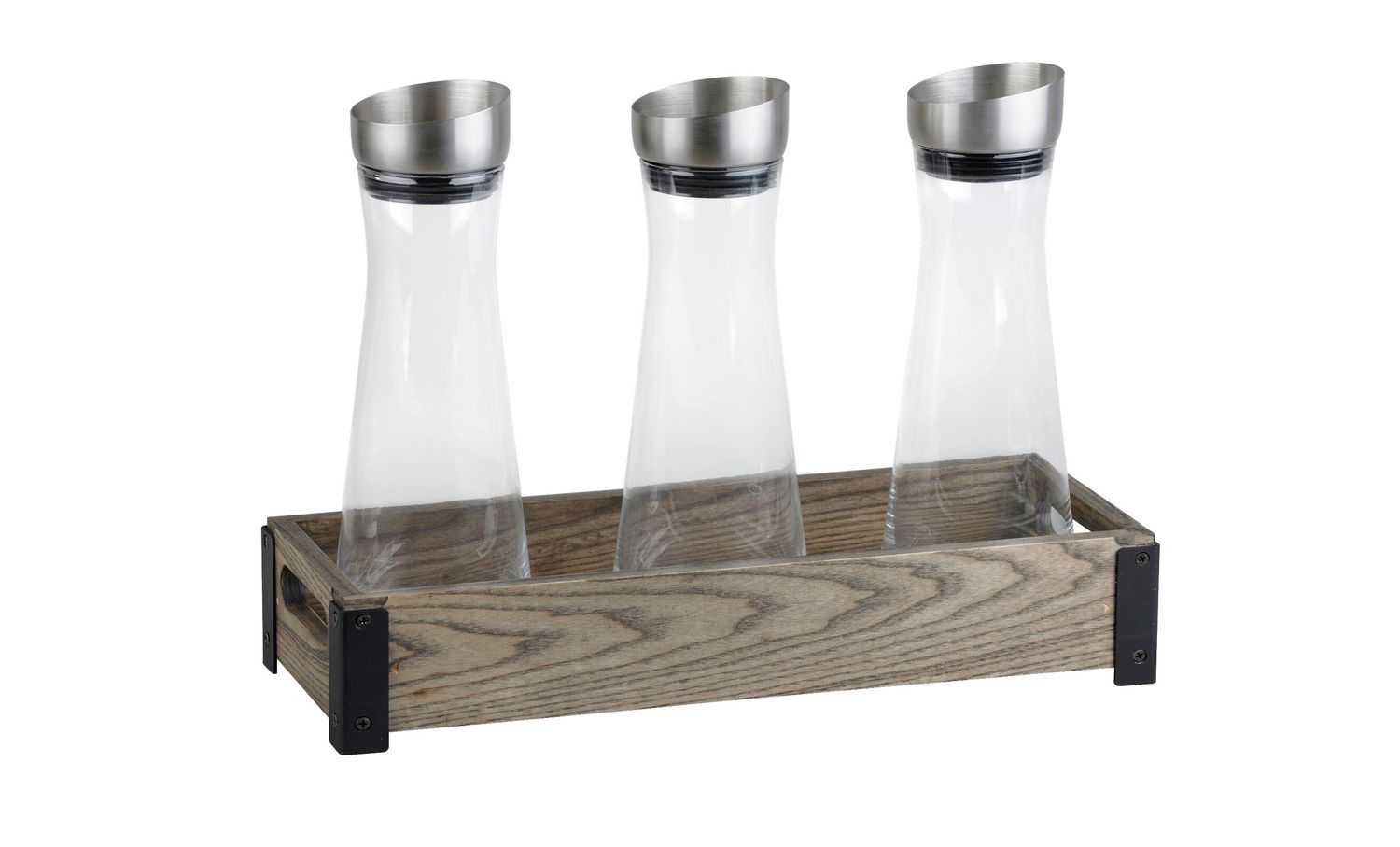 Yegam - Set 3 dispenser cereali in vetro 3 cilindri
