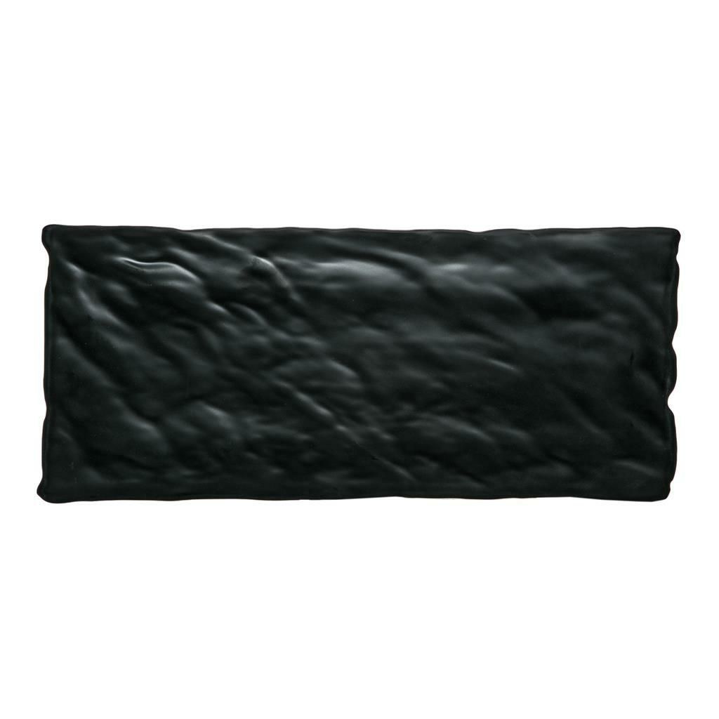 Tirolix - Vassoio Rettangolare 18 x 40 cm Nero Melamina Ardesia
