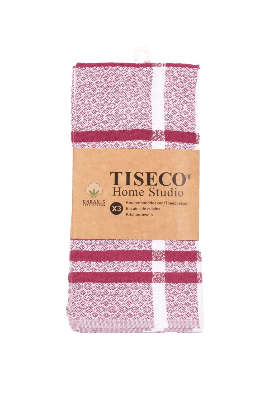 Canovacci/Strofinacci Cotone Bio 3 pezzi 50 x 70 cm Rosso - Tirolix