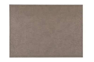 Tovaglietta Finta Pelle con Ricamo 33x45 cm Grigio - Tirolix