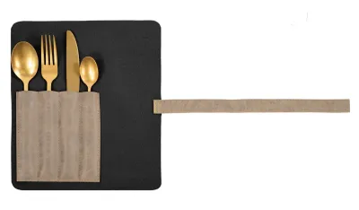 Portaposate Ecopelle 2 Pz. 22,5x26 cm Taupe - Tirolix