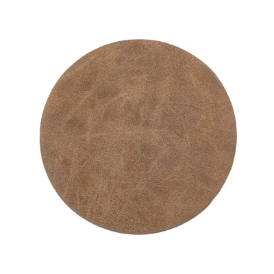 Sottobicchieri Ecopelle 4 Pz. 9,5 cm Marrone Chiaro - Tirolix