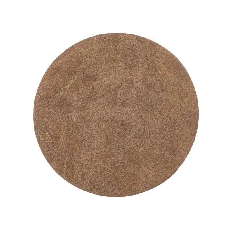 Sottobicchieri Ecopelle 4 Pz. 9,5 cm Marrone Chiaro - Tirolix