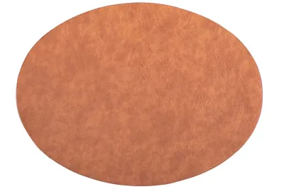 Tovaglietta Ovale Finta Pelle 33x45 cm Marrone - Tirolix